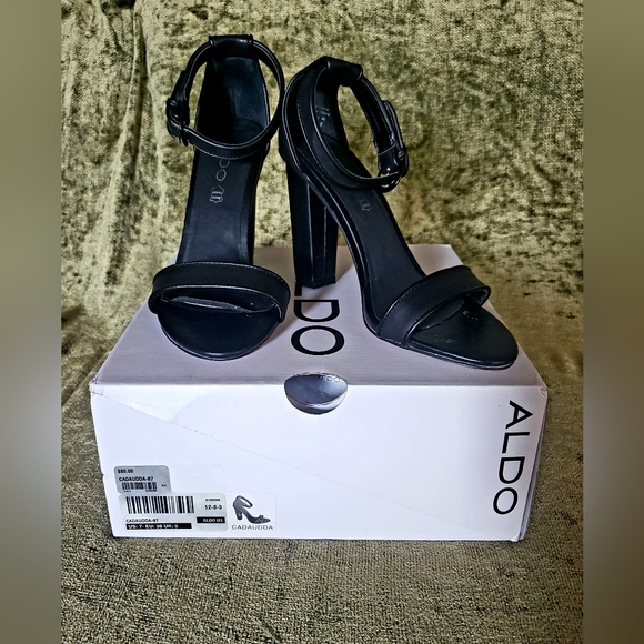 Strappy Aldo Black Heels - Picture 1 of 3